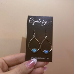 Opulenza Silver and Blue Earrings